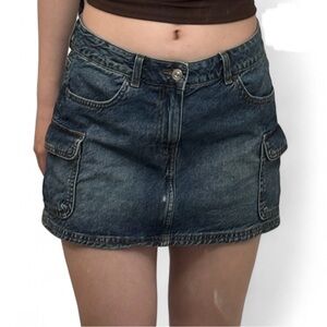 H&M Denim Cargo Mini Skirt